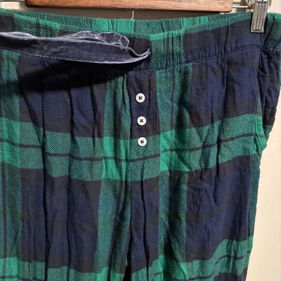 aerie Plaid Flannel matching Pajama set - Green/Black, Size Small Medium - Picture 6 of 14